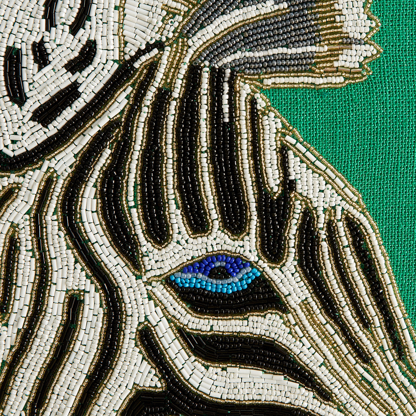 Zebra Beaded Art - Handmade African Beaded Zebra Wall Decor for Home & Office - Perfect for Boho, Safari, or Wildlife Themed Rooms