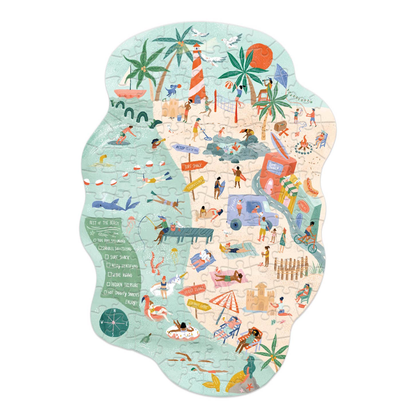 140 Piece Jigsaw Puzzle for Adults & Kids - Fun in The Sun Beach Theme - Perfect for Family Game Night, Classroom Activities & Relaxation Therapy