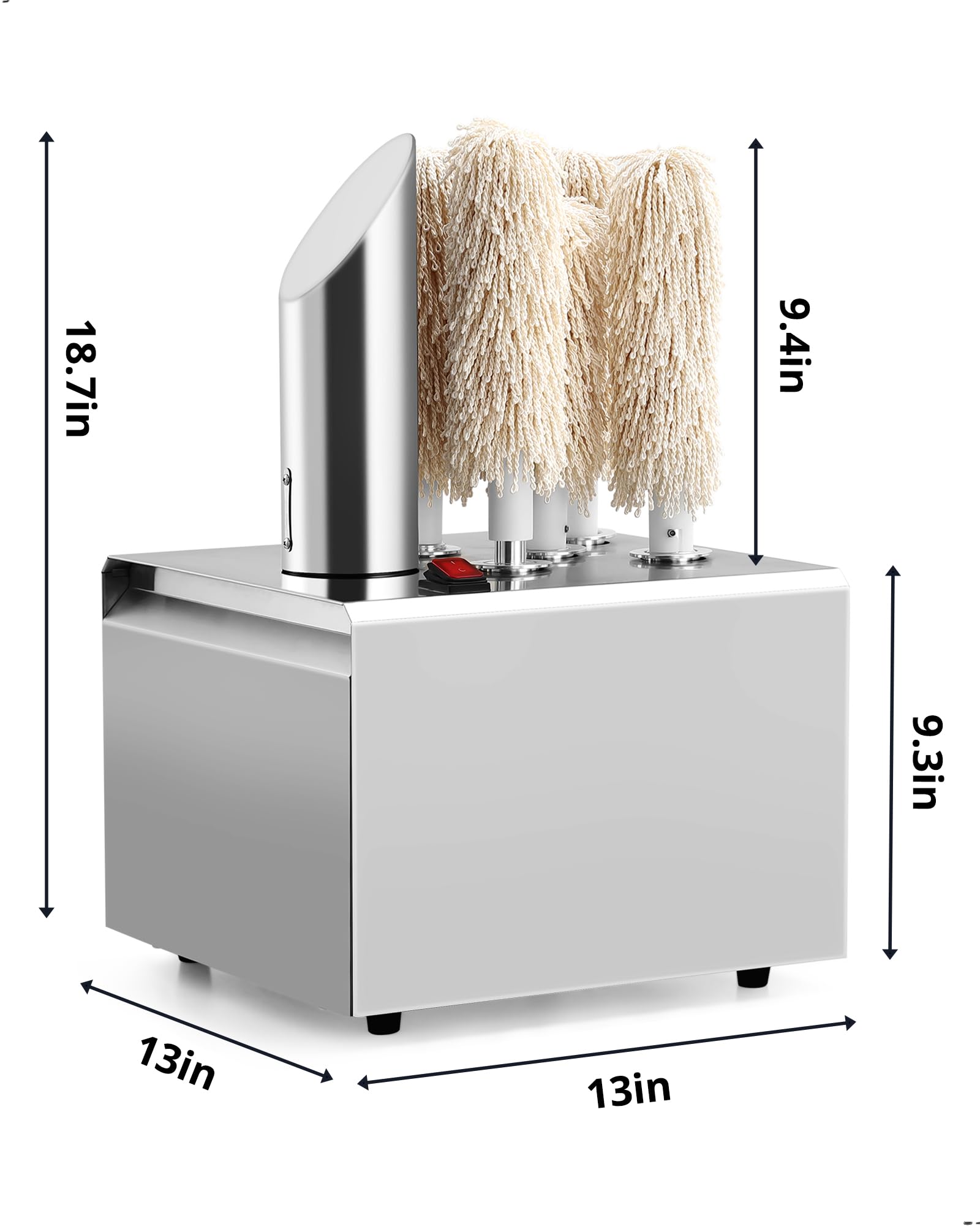 Electric Wine Glass Polisher with 5 Pure Cotton Brushes - Professional Stemware Cleaner for Sparkling Crystal Glasses - Perfect for Home Bars, Restaurants, and Wine Tasting Events