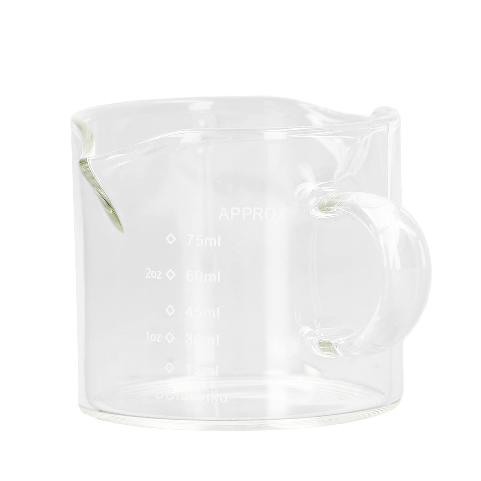 75ml Heat-Resistant Measuring Cup with Handle & Double Spouts - Perfect for Coffee, Milk & Kitchen Measuring | Ideal for Baristas, Baking & Cooking