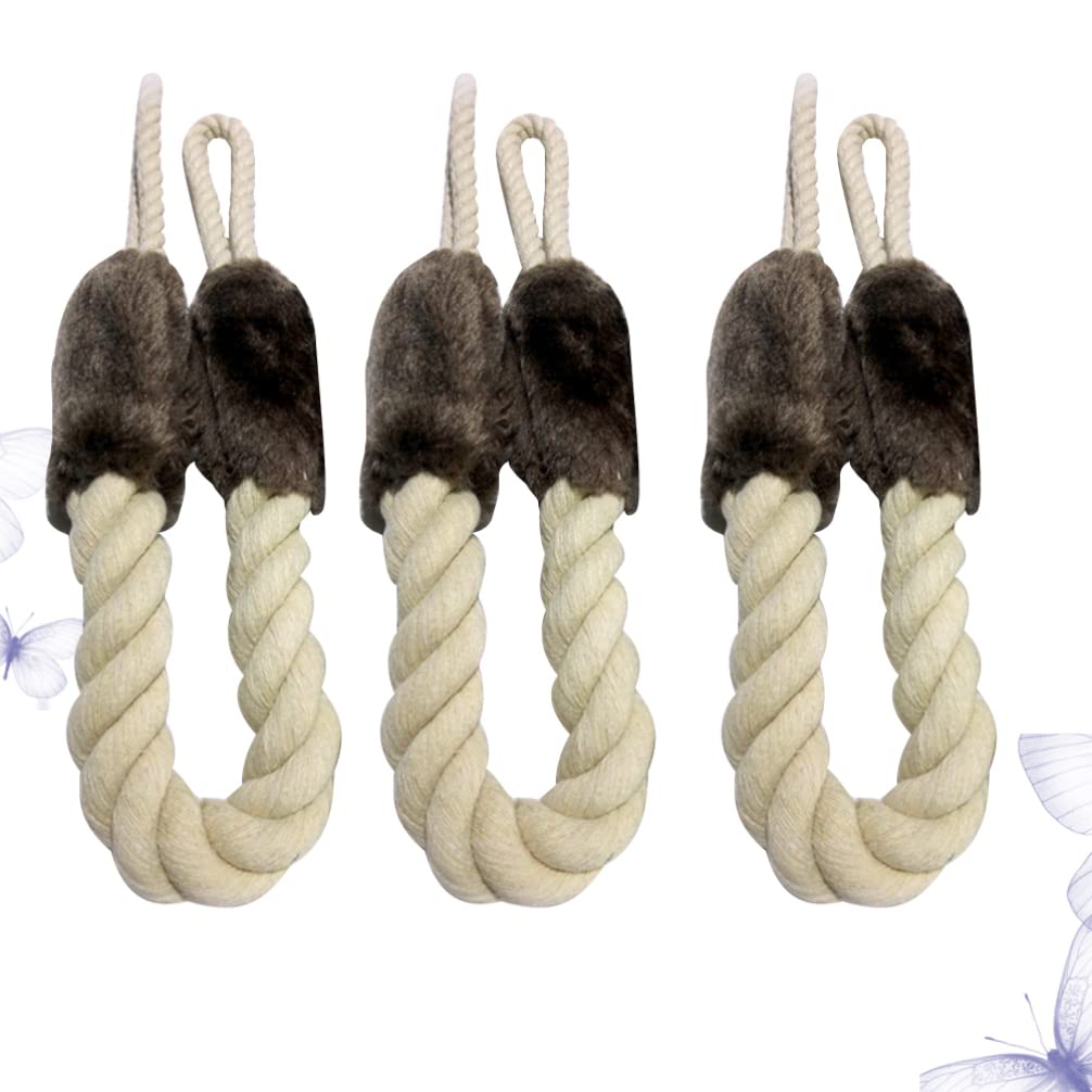 FOMIYES 3-Pack Cotton Rope Door Stopper for Kids - Soft Baby Proofing Door Bumper, Finger Pinch Guard & Teething Toy - Child Safety Door Protector for Home, Nursery & Playroom
