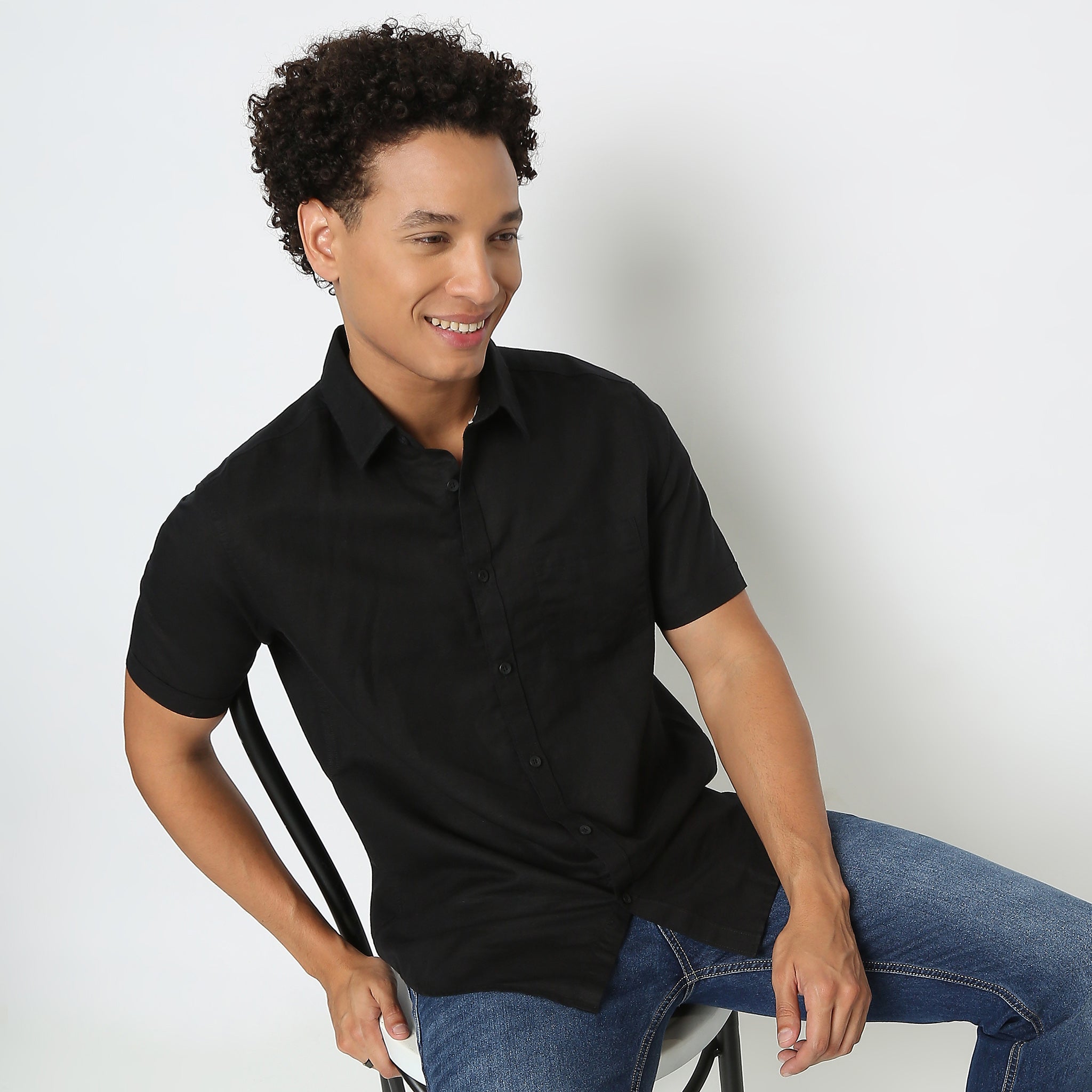 Premium 100% Linen Shirt for Men - Breathable Natural Fabric All-Season Comfort - Regular Fit Solid Color Casual & Business Wear