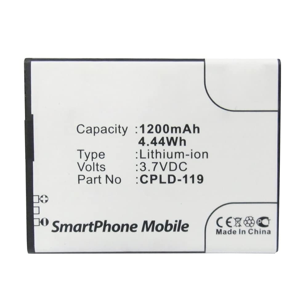 Synergy Digital Replacement Battery for Coolpad 7232 & CPLD-119 - 1200mAh Li-ion 3.7V High Capacity Phone Battery | Perfect for Extended Use, Travel, and Emergency Backup Power
