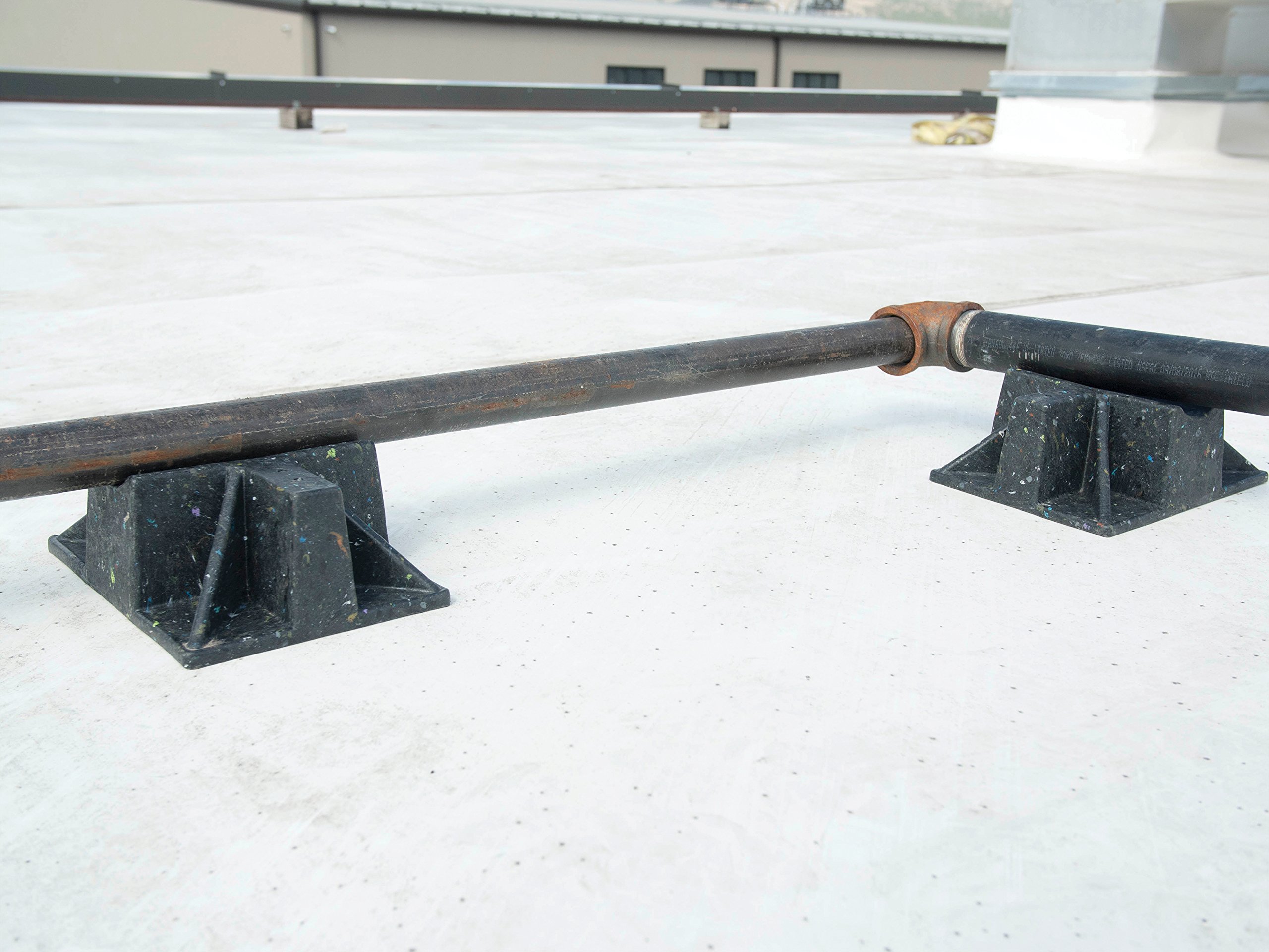 Heavy Duty Saddle Support Rooftop Pipe Stand - UV Resistant Recycled Plastic Pipe Cradle & Sleeper Curb with Strut Attachment Holes | Perfect for Roofing, HVAC, and Construction Projects