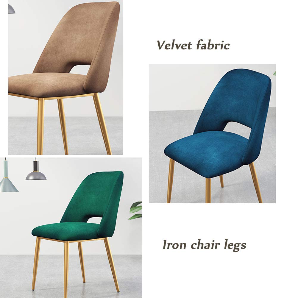 Nordic Style Comfortable Dining Chair with Flannelette Backrest & Upholstered Metal Legs - Iron Side Chair for Living Room, Bedroom, Kitchen, Pub, and Dressing Room - Perfect for Relaxing, Dining, and Coffee Time