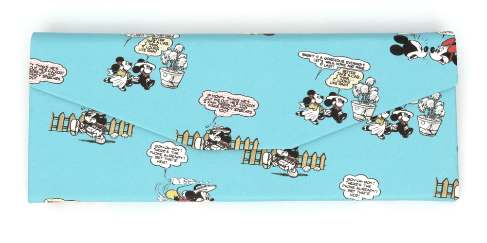 JINS x Disney Collection Foldable Eyeglass Case (Blue) - Lightweight & Durable Glasses Holder for Travel, Work, and Everyday Use