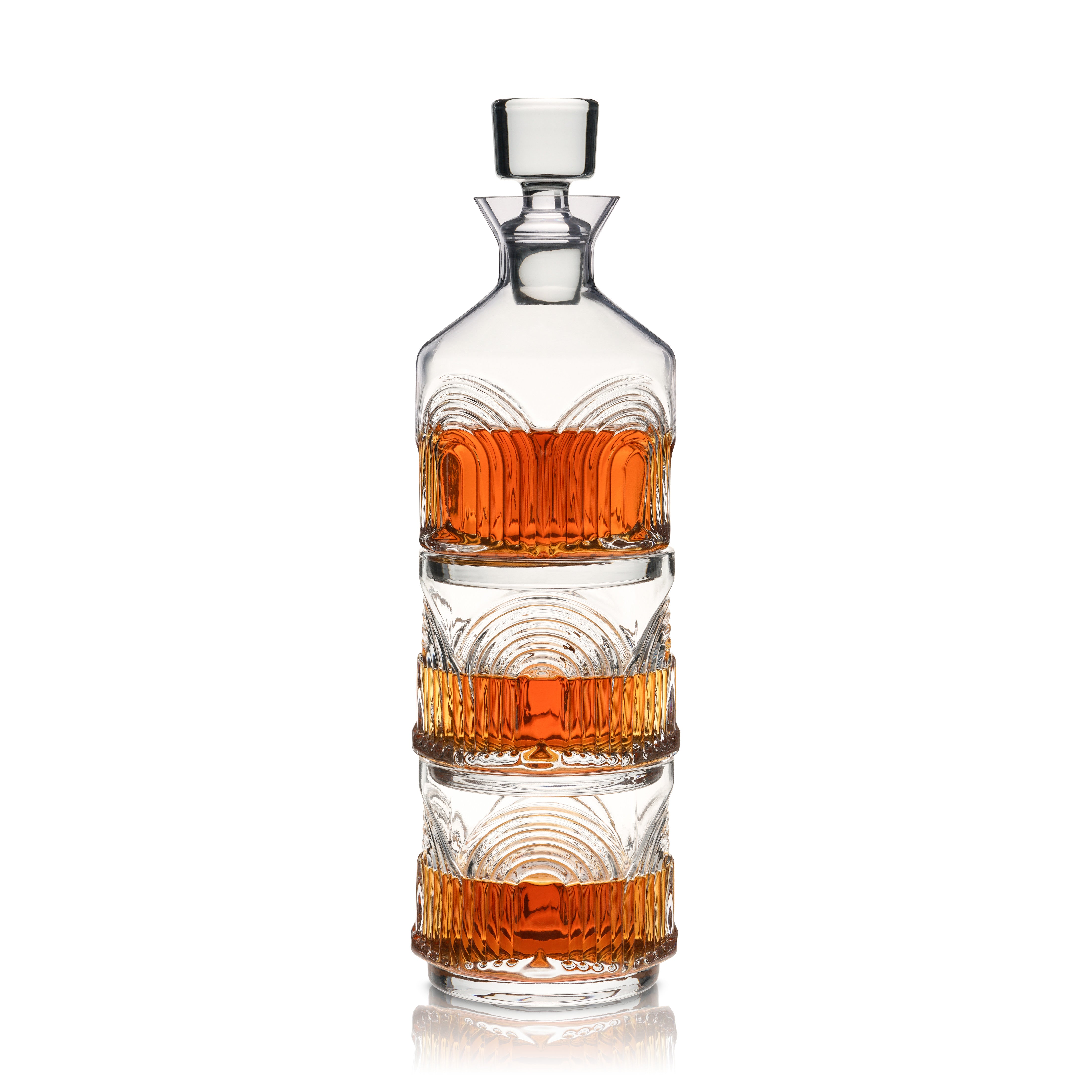 Beau Stacking Decanter Set - Elegant Glass Wine Decanter with Stackable Design for Red Wine, Whiskey & Liquor - Perfect for Home Bars, Dinner Parties & Gift Giving
