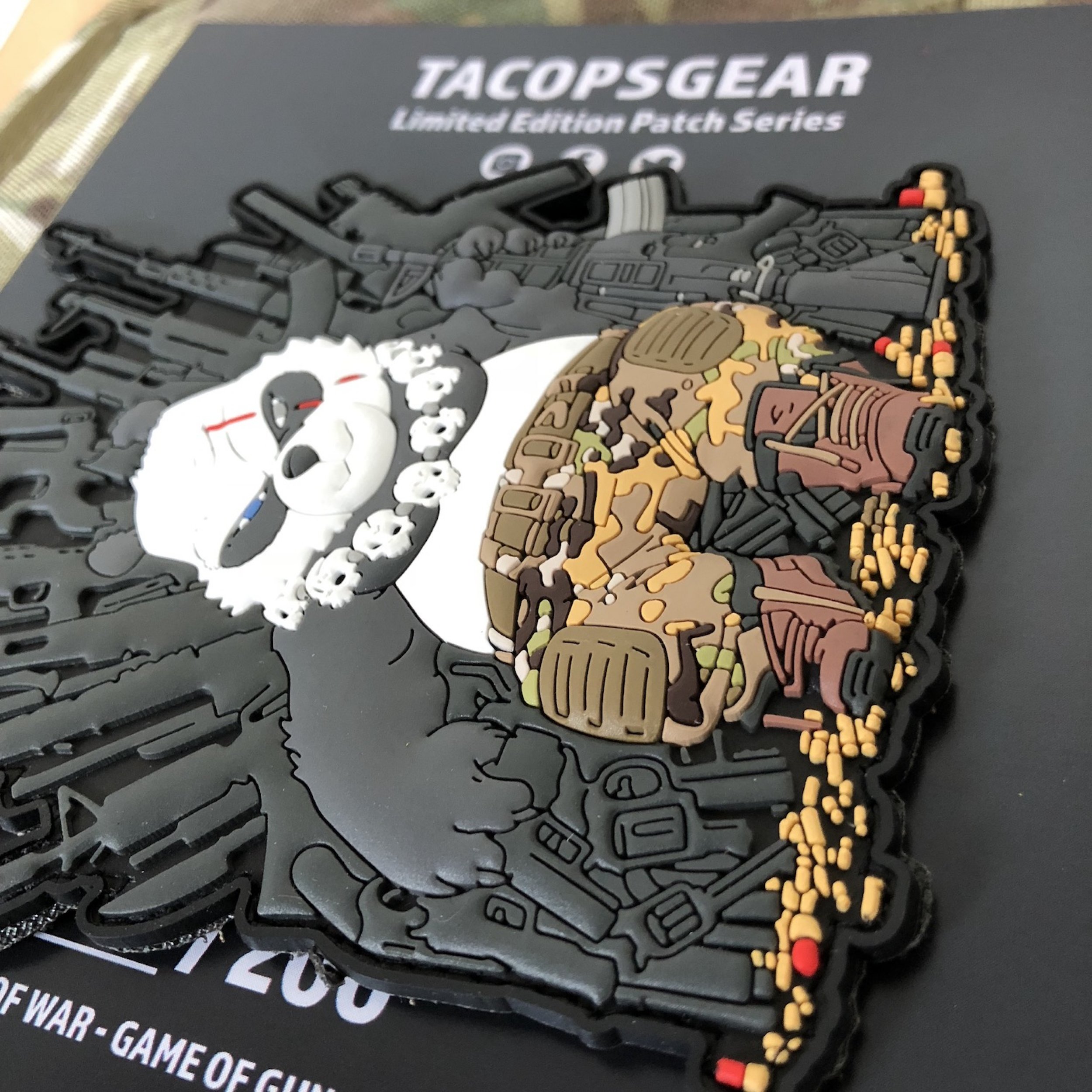Panda on Throne War - Game of Guns Edition Embroidered Patch by HIWEZ | Collectible Badge for Jackets, Hats & Backpacks | Perfect for Cosplay, Gaming Fans & Military Style Enthusiasts