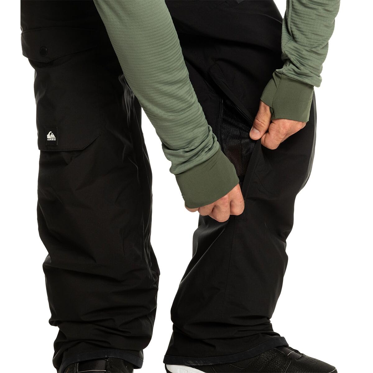 Quiksilver Men's Utility Bib Snowboard Pants - Waterproof, Insulated Winter Ski Pants for Snowboarding & Outdoor Activities