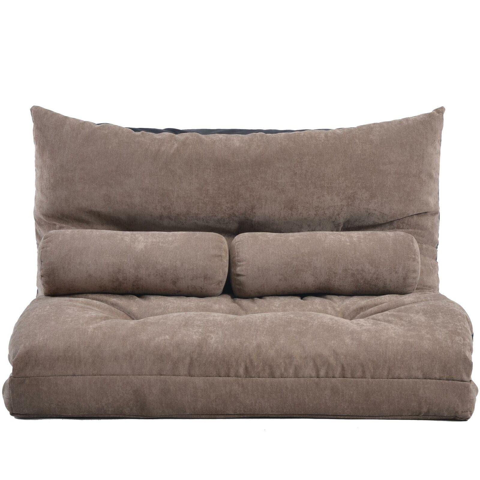 Adjustable Sofa Bed with 2 Pillows - Mikalo Convertible Couch for Living Room, Guest Room & Small Spaces | Foldable Floor Sofa Furniture | Perfect for Apartments, Dorms & Home Offices