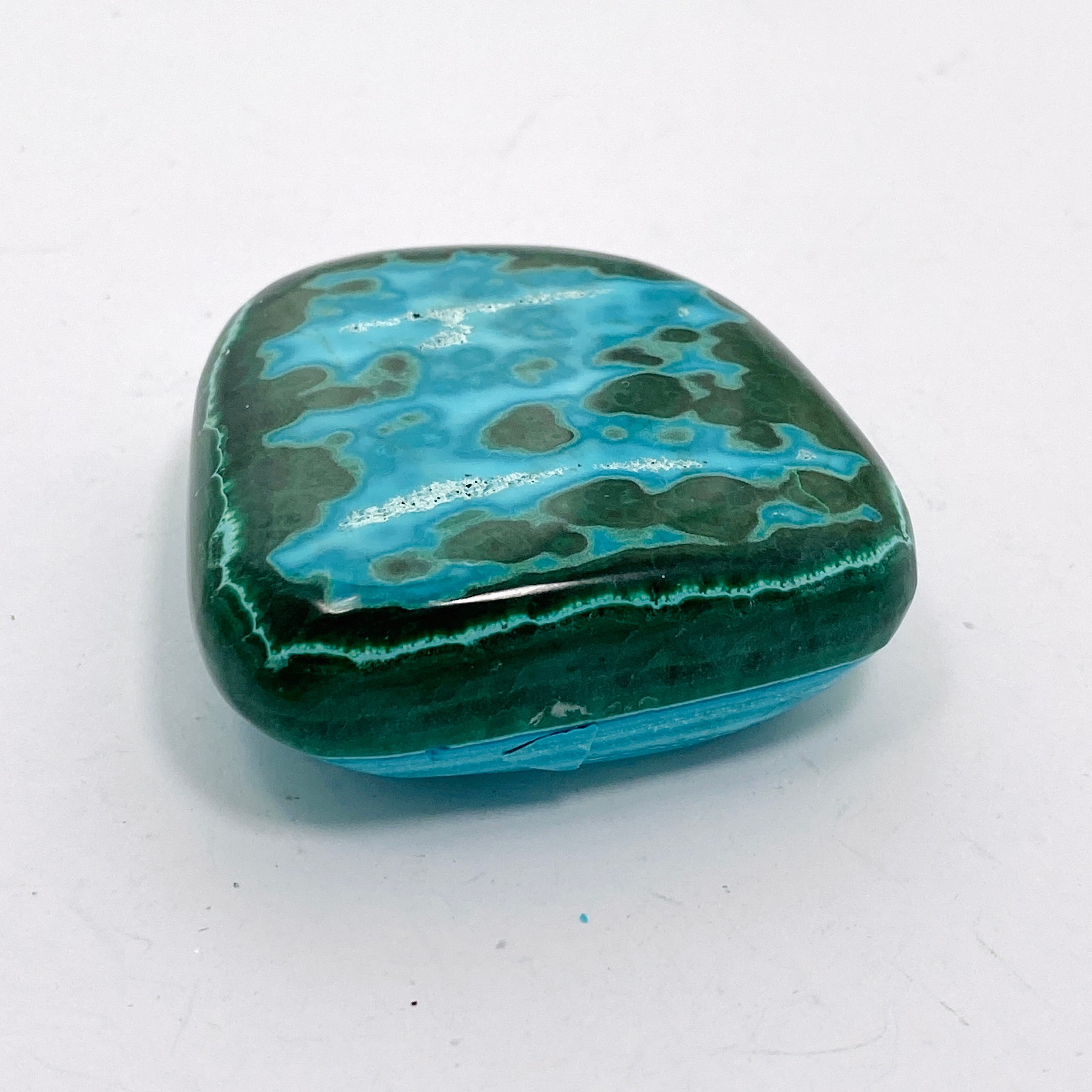 Natural Malachite and Chrysocolla Polished Freeform Stone - Congo CR3749 | Healing Crystal for Meditation, Jewelry Making & Home Decor