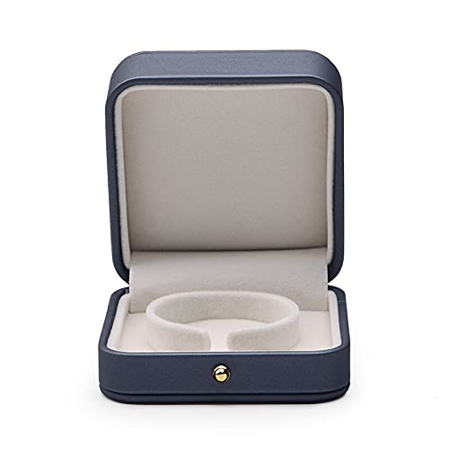 Elegant Blue-Gray Jewelry Box for Rings & Bracelets - Premium Wedding Proposal & Anniversary Gift Box - Perfect for Engagement, Bridal Shower & Romantic Gift Giving