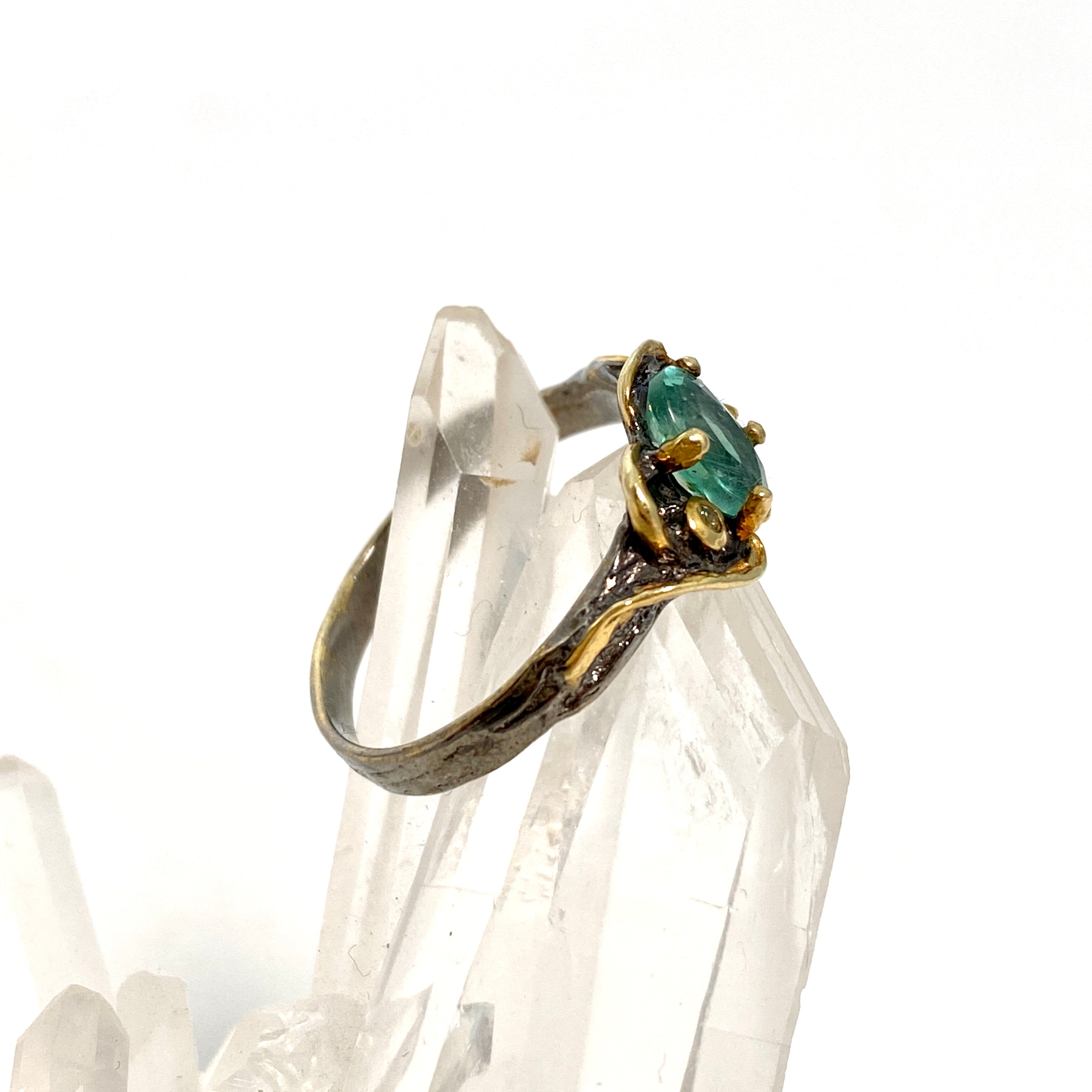 Emerald 925 Sterling Silver 18K Gold Plated Ring Size 8 - GRA Certified for Women - Perfect for Engagement, Wedding & Anniversary Gifts