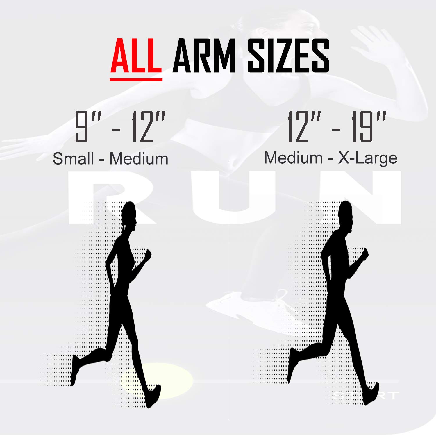 Waterproof Running Armband for iPhone 16/15/14/13/12/11/SE & Samsung S25/S24/S23/S22/S21/S20 - Sports Phone Holder with Case On (Fits Otterbox, Lifeproof) - Perfect for Jogging, Gym Workouts & Outdoor Activities (Medium Size)