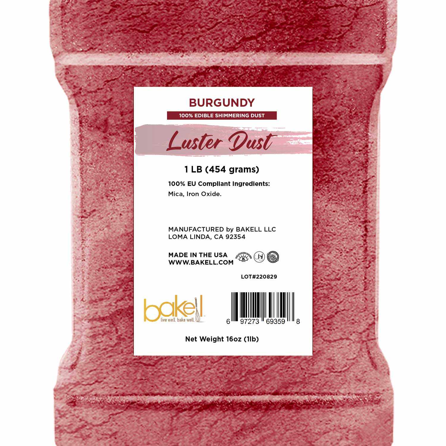 Premium Burgundy Luster Dust for Cake Decorating - Food Grade, EU Compliant, Bulk Size (1lb) - Perfect for Wedding Cakes, Cupcakes & Edible Art Projects