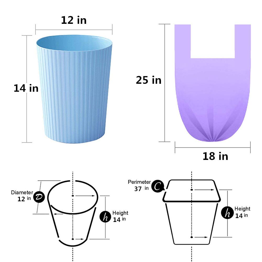 4 Gallon Handle Tie Trash Bags - 100 Count Small Garbage Bags for Office, Kitchen & Bedroom | Strong Colorful Waste Bin Liners | Perfect for Home, Office & Travel Use