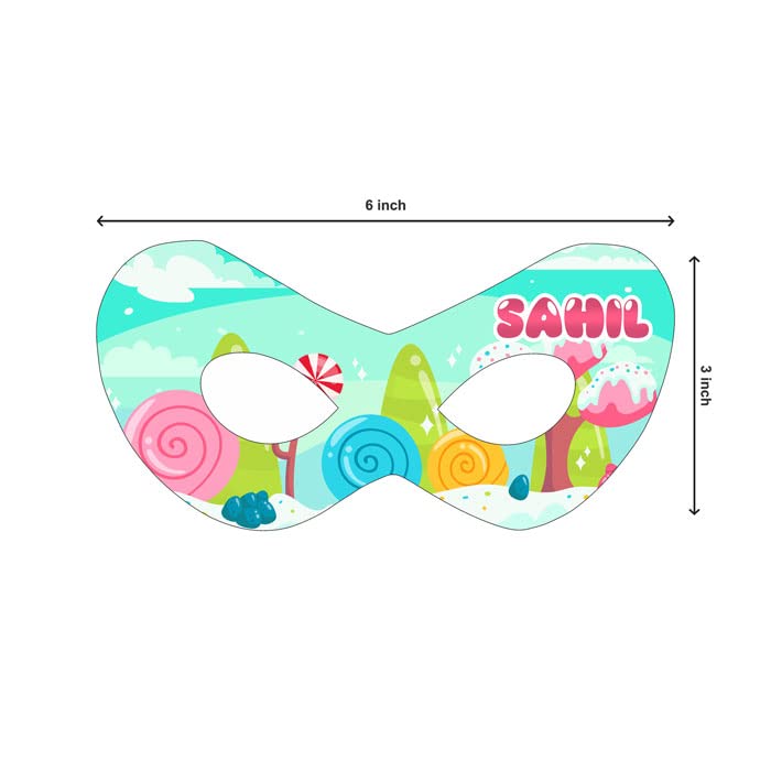 Personalized Candy Theme Birthday Eye Mask with Baby Name - Custom Sleep Mask for Candy Themed Party Decorations & Baby Shower Favors - Perfect for Birthday Celebrations, Baby Showers, and Themed Parties
