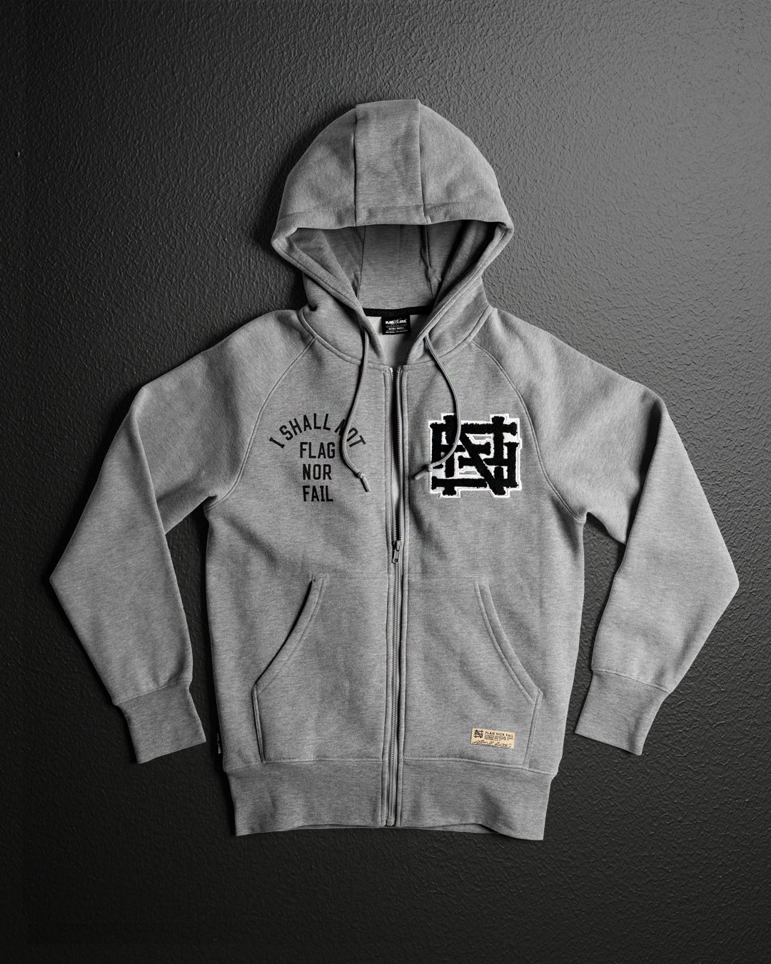 Varsity Patch Zip Up Hoodie - Grey | Stylish & Comfortable Pullover for Men & Women | Perfect for Casual Wear, Sports & Outdoor Activities
