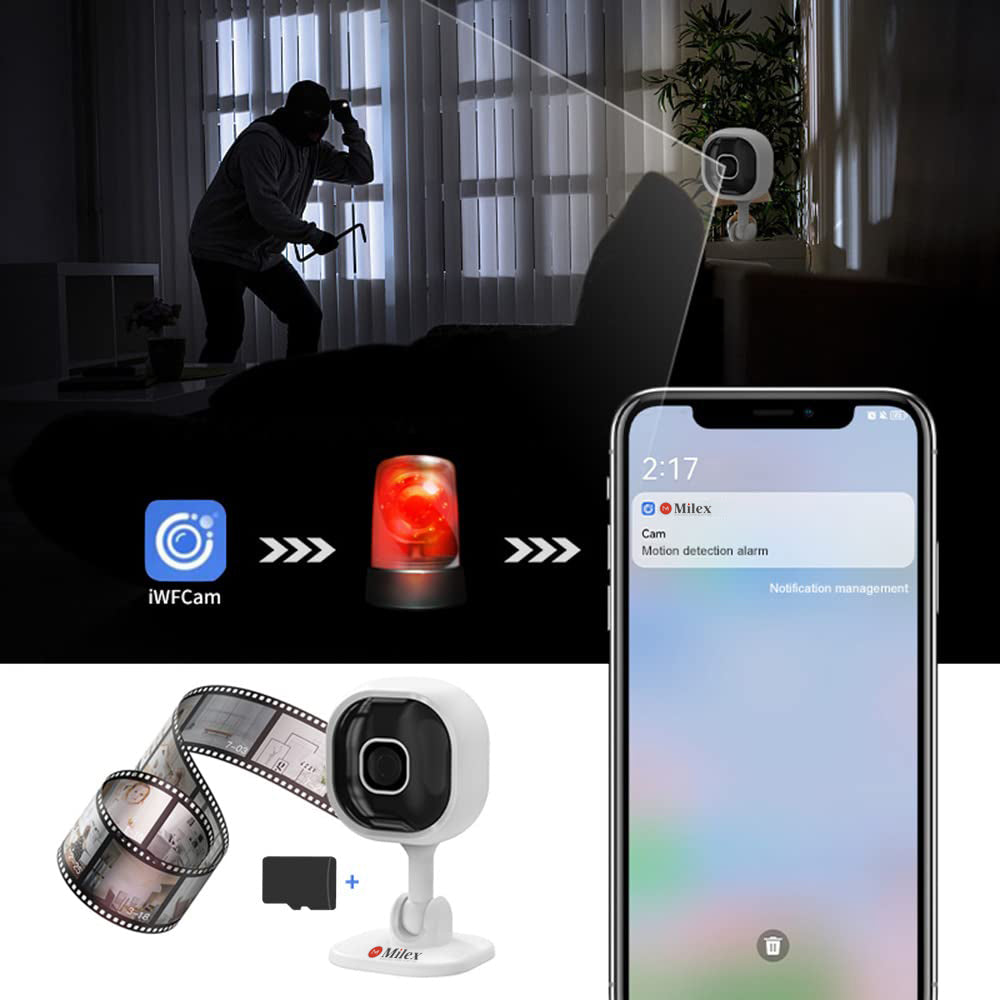 MILEX 2-Way Infrared Security Camera System (2 Pack) - Home & Family Protection with Night Vision - Indoor/Outdoor Surveillance for House, Office & Business Security