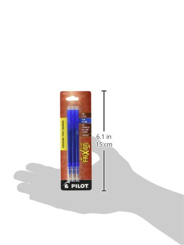 Pilot FriXion Erasable Gel Pen Refills - Fine Point 0.7mm Blue Ink - 3 Pack (9 Refills Total) - Perfect for Note Taking, School Work & Office Use