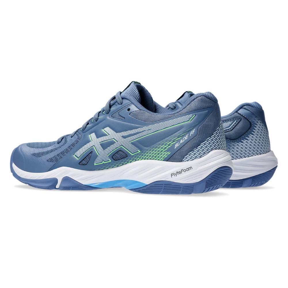 ASICS Blade FF Men's Indoor Volleyball Shoes - Lightweight Court Shoes for Badminton/Tennis/Squash (Blue/Lime) - Perfect for Competitive Play & Training Sessions