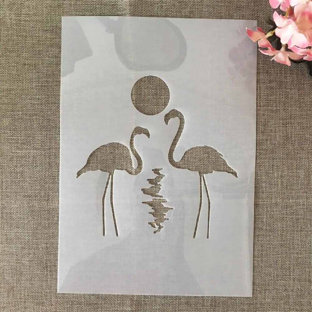 Flamingo Stencils for Painting - Reusable A4 29cm DIY Templates for Scrapbooking, Furniture, Walls & Floors - Perfect for Home Decor, Crafts & River Art Projects