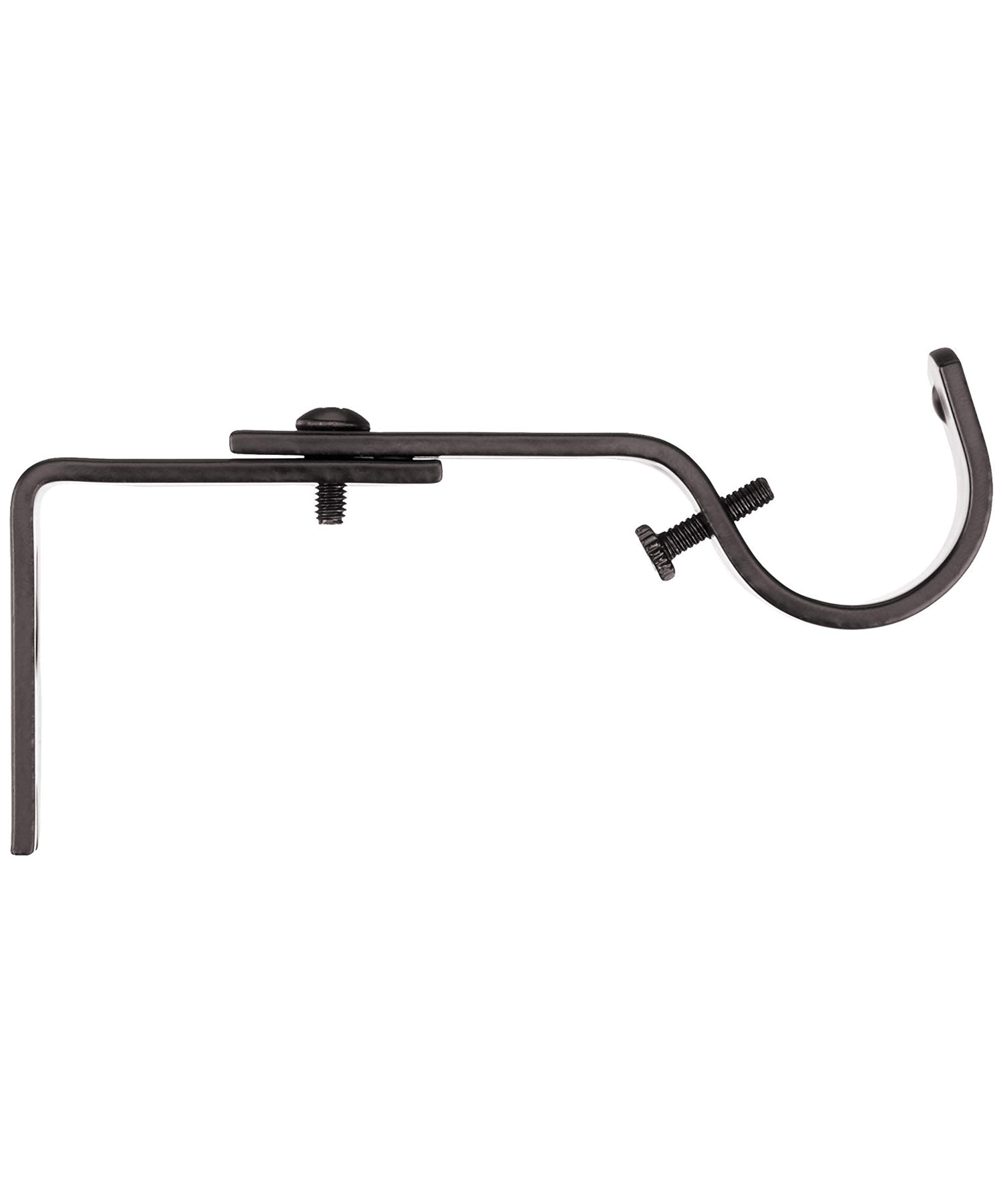 Amazon Basics Adjustable Curtain Rod Wall Bracket Hooks - 2 Pack Dark Bronze (Espresso) - Heavy Duty Window Treatment Hardware for Living Room, Bedroom & Dorm Decor