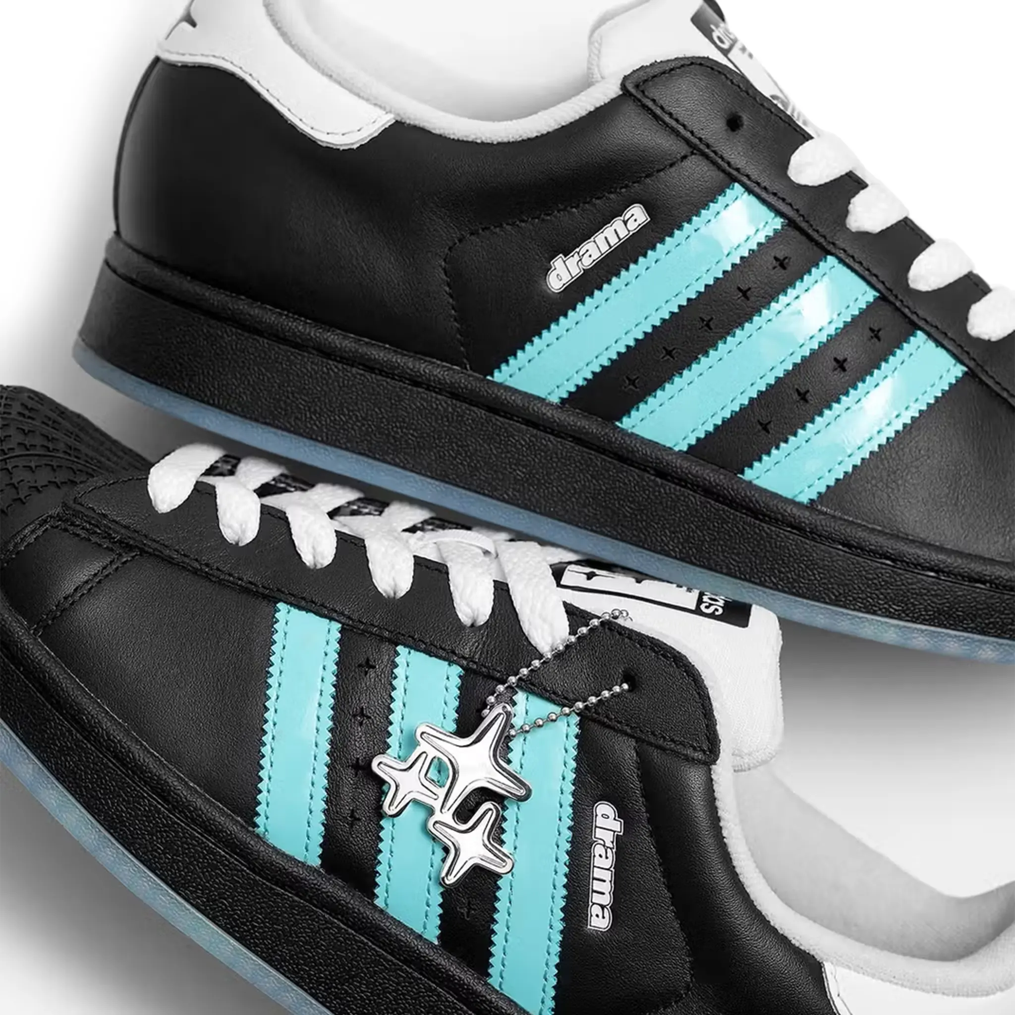 Adidas Superstar II Sneakers - Black & Metrolink Blue | Drama Call Collaboration | Casual & Streetwear Fashion Shoes for Men & Women | Perfect for Everyday Wear & Urban Style