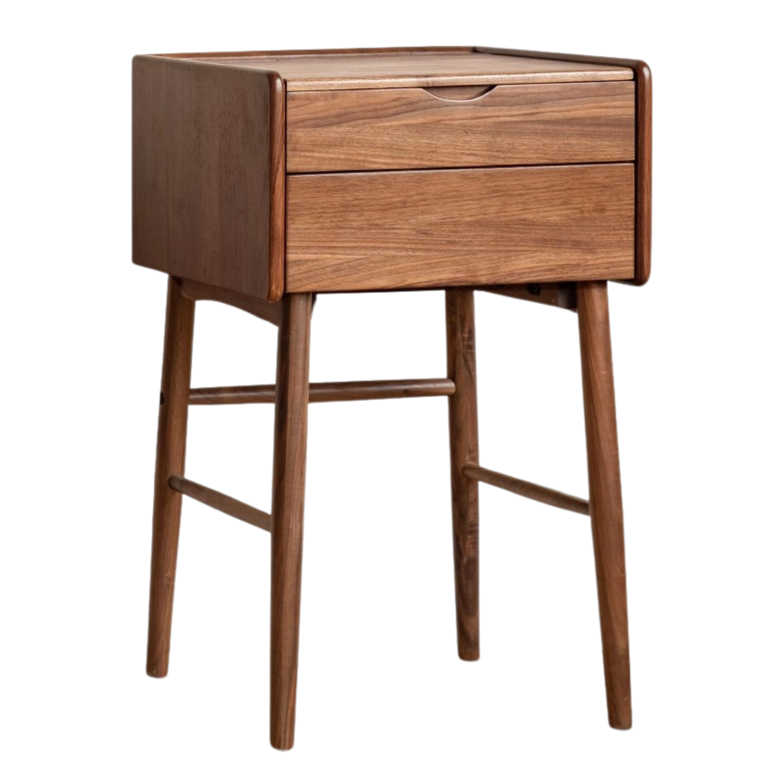 Solid Black Walnut Wood Mirror Dressing Table - Elegant Vanity Desk for Bedroom, Bathroom & Makeup Area