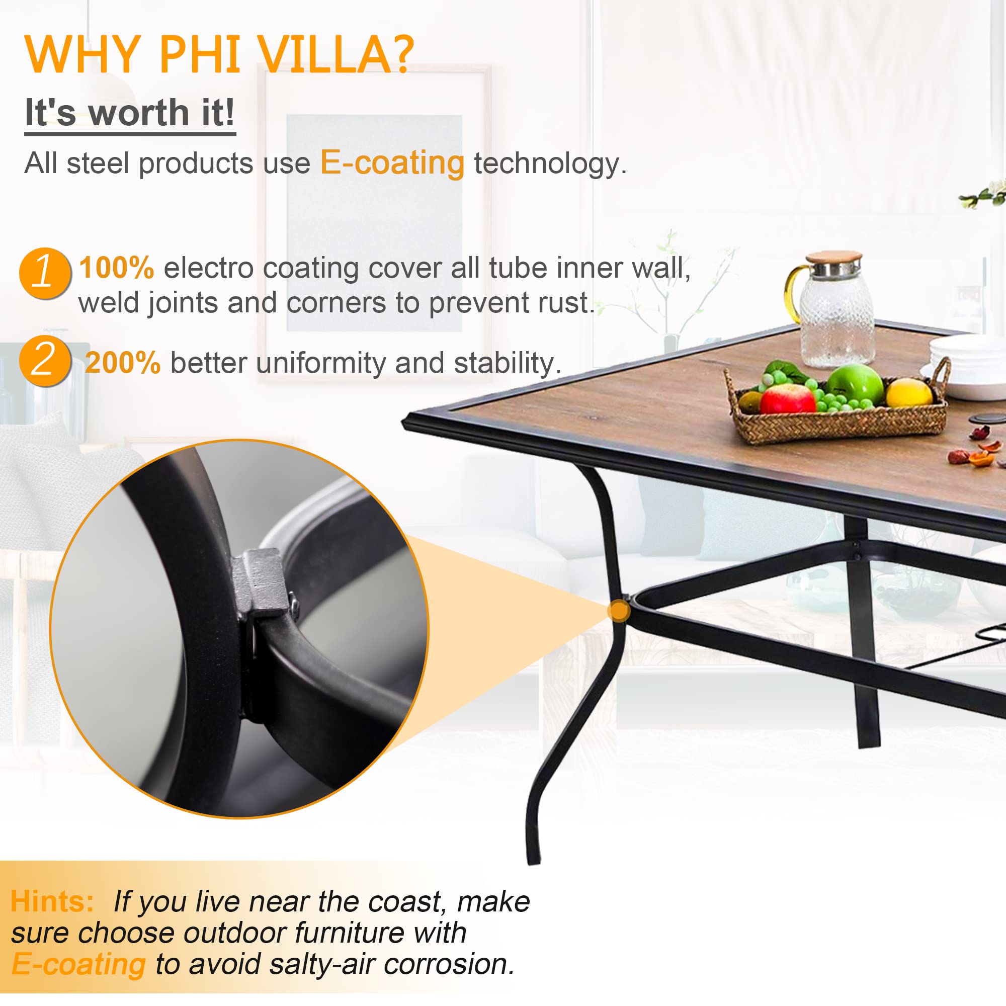 PHI VILLA 5-Piece Outdoor Dining Set - 37