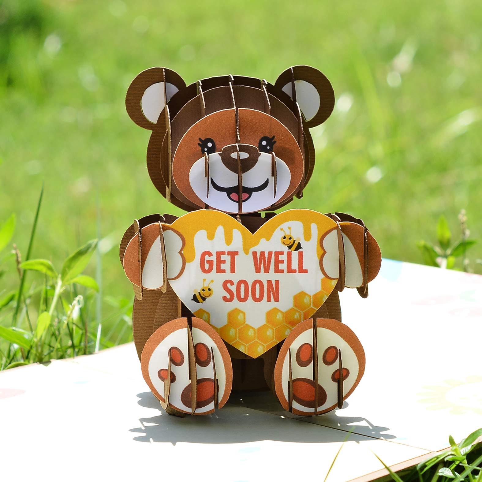 3D Pop Up Greeting Card - Teddy Bear Design for Get Well Soon, Birthday & Special Occasions | Perfect for Hospital Visits, Celebrations & Thoughtful Gifts