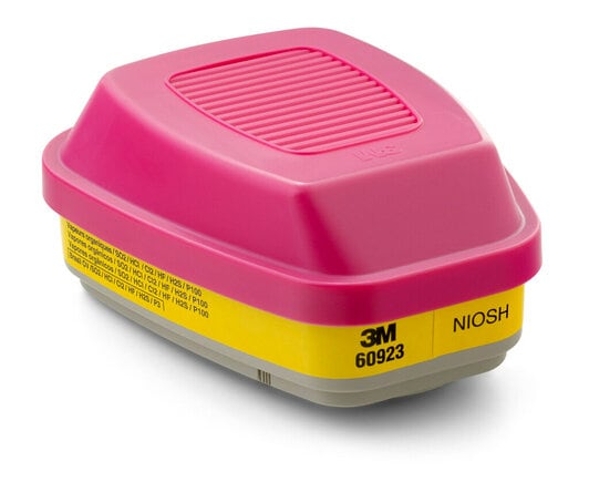 3M 60923 P100 Organic Vapor & Acid Gas Cartridge Filter - 30 Pairs | NIOSH Certified for Chemical Protection | Ideal for Industrial Work, Painting, and Chemical Handling
