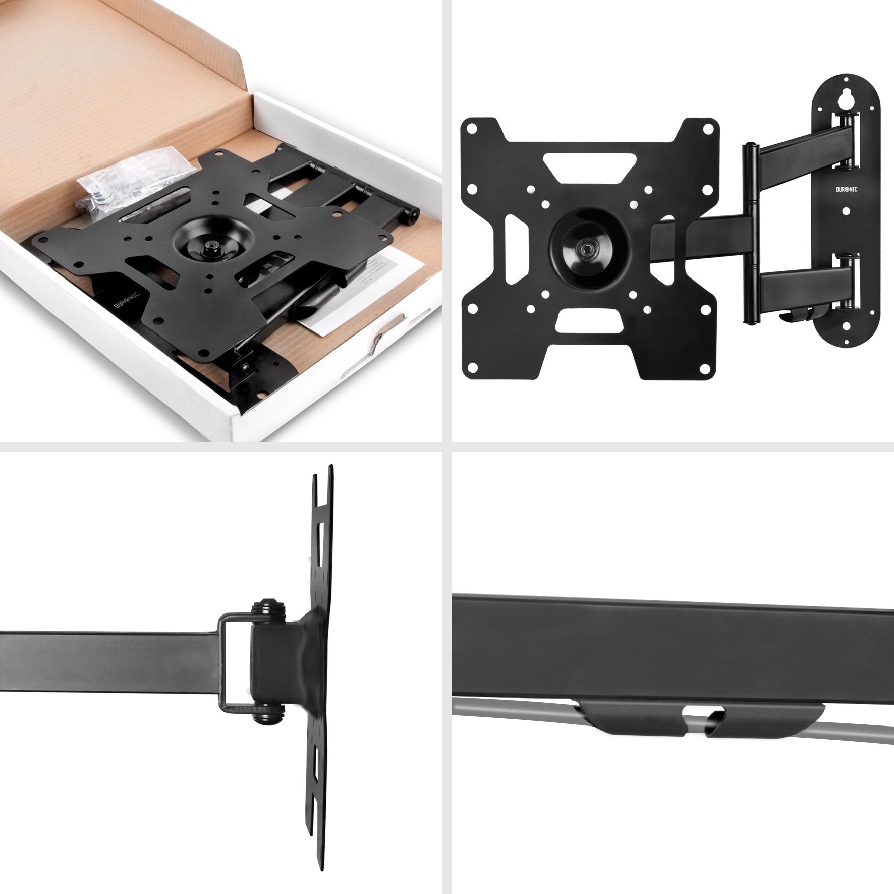 Duronic TVB1135 Full Motion TV Wall Mount Bracket for 23-37 Inch Flat Screen TVs | Tilting +15°/-15° | VESA 200x200mm | Max Load 25kg | Perfect for Living Room, Bedroom & Home Theater Setup