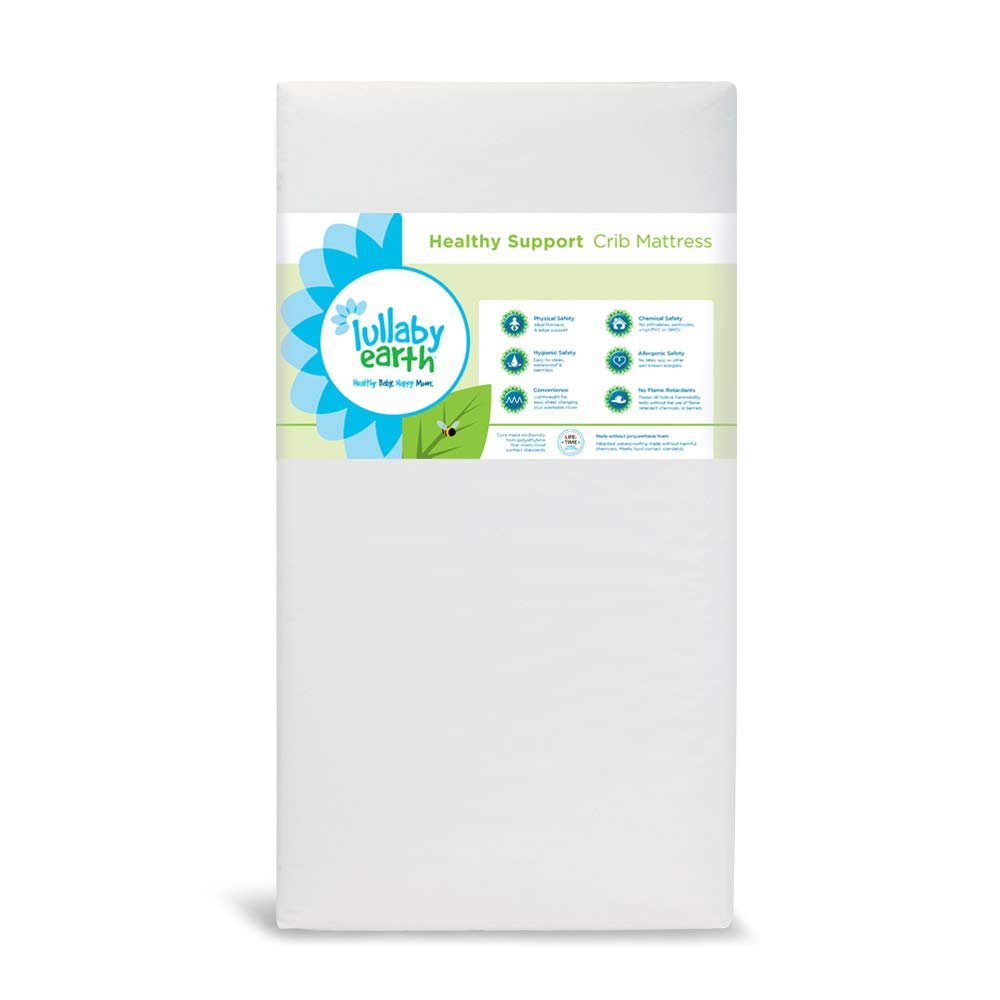 Lullaby Earth Baby Crib Mattress - Lightweight Waterproof Infant & Toddler Mattress for Cribs - Non-Toxic Hypoallergenic 52