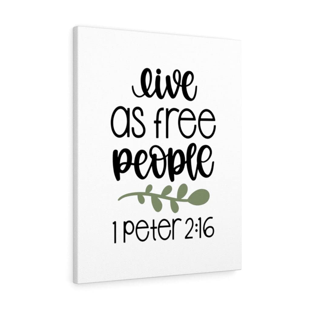 Christian Wall Art - 1 Peter 2:16 Bible Verse Print - Scripture Wall Decor for Home & Office - Ready to Hang Inspirational Gift for Religious Occasions, Weddings & Housewarming