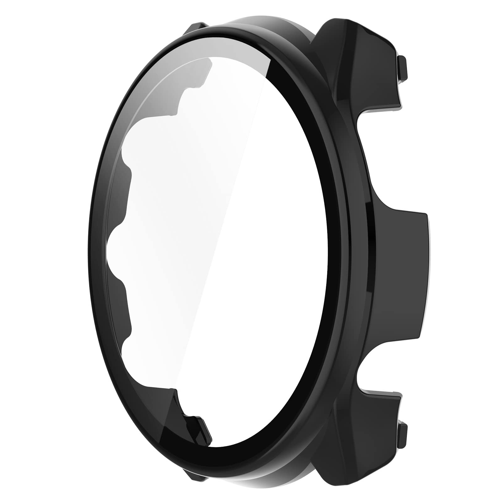 Garmin Forerunner 965 Full Coverage Case with Tempered Glass Screen Protector - Shockproof PC Hard Shell & Anti-Scratch Cover (Black) for Running, Cycling & Outdoor Sports