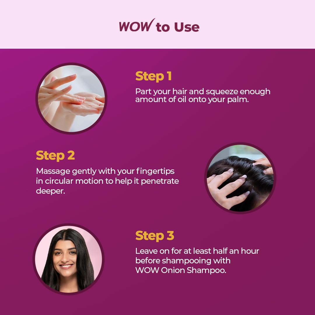 WOW Skin Science Onion Black Seed Hair Oil with Comb - 100mL for Hair Growth & Scalp Care | Reduces Hair Fall & Adds Shine | Perfect for Dry, Damaged Hair & Daily Hair Care Routine