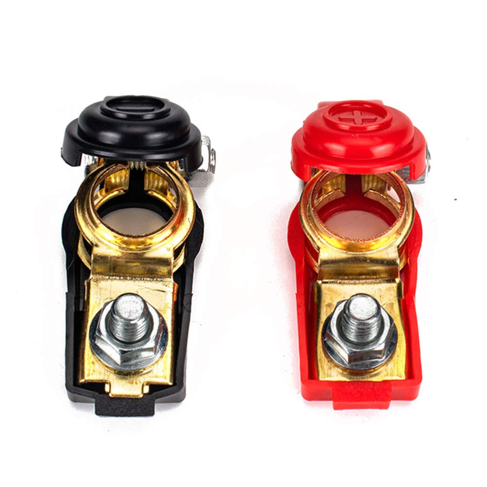 Heavy Duty Car Battery Terminal Connectors - Positive & Negative Battery Clamps with Secure Terminal Clips - Perfect for Automotive Battery Maintenance & Replacement