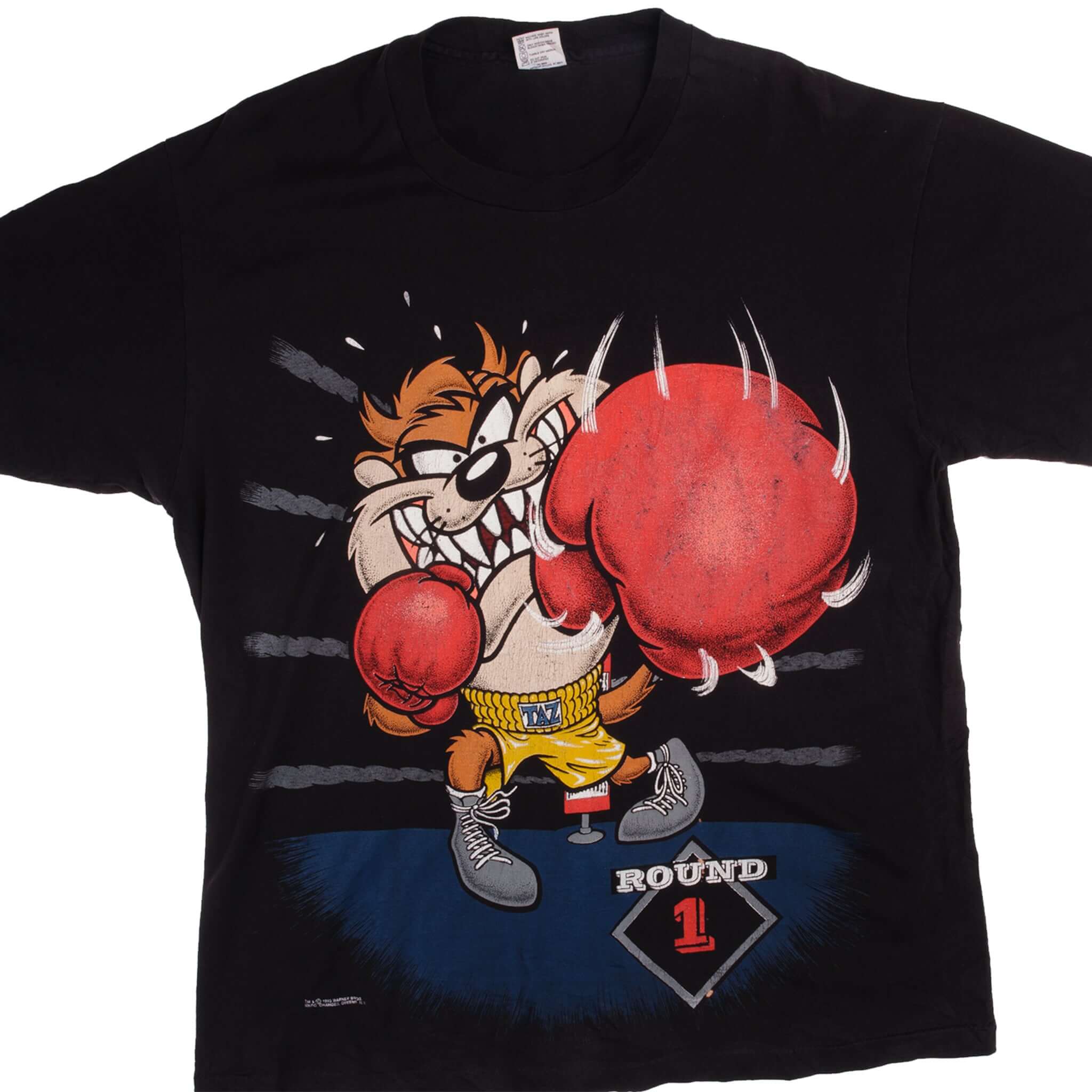 Vintage Looney Tunes Boxing Taz T-Shirt XL 1993 Retro Cartoon Graphic Tee - Made in USA - Perfect for Casual Wear, Gift Giving & Collectors