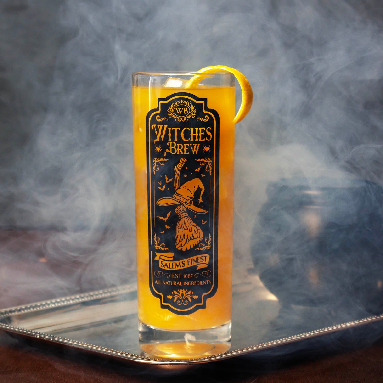 BarConic Highball & Collins Glasses Set - Halloween Themed Apothecary Design Drinking Cups | Perfect for Cocktail Parties, Halloween Decor & Gothic Home Bar Setup