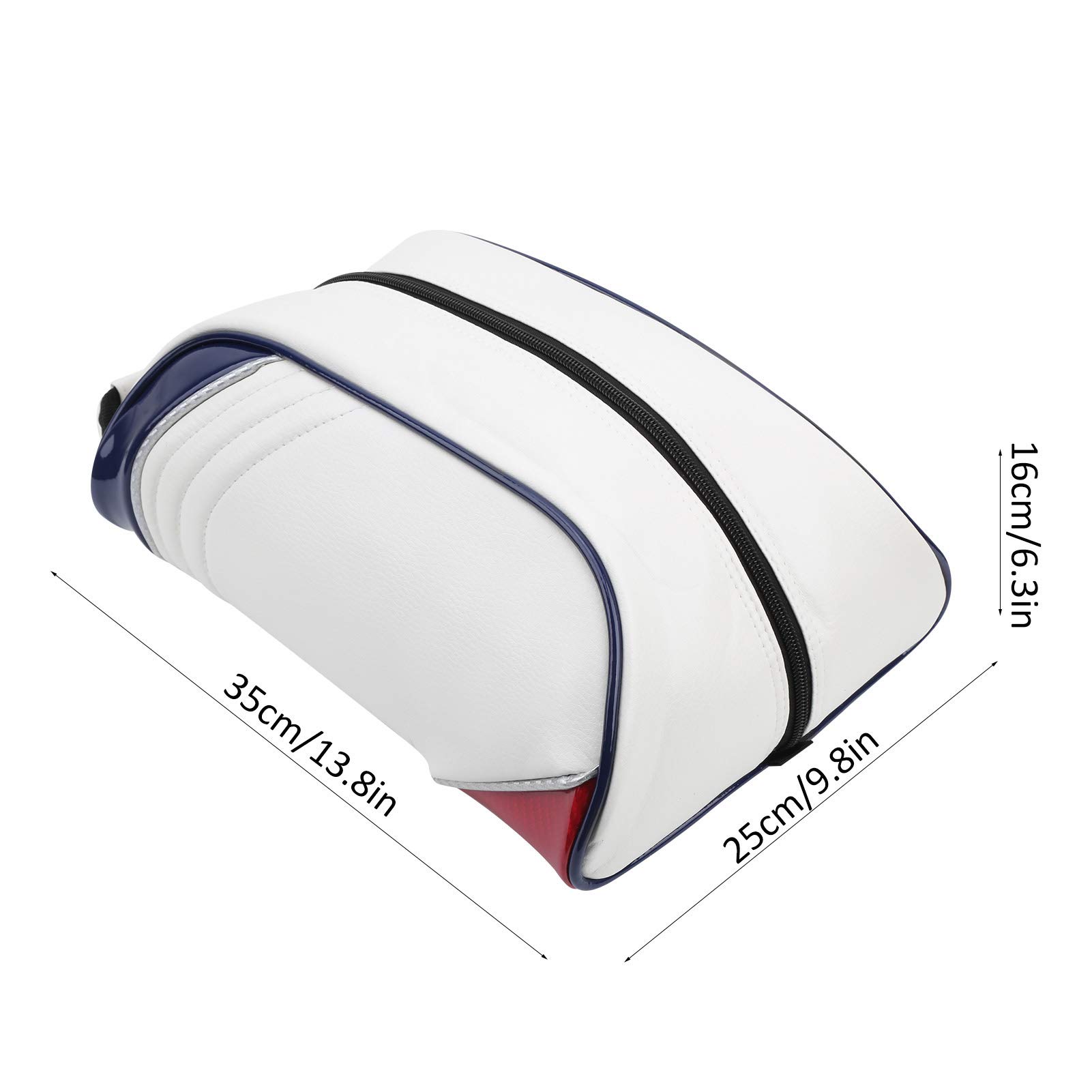 EVTSCAN Premium PU Leather Golf Shoe Bag - Waterproof Dustproof Travel Shoe Carrier for Men & Women - Perfect for Golf Course, Gym, Travel & Home Storage (White)