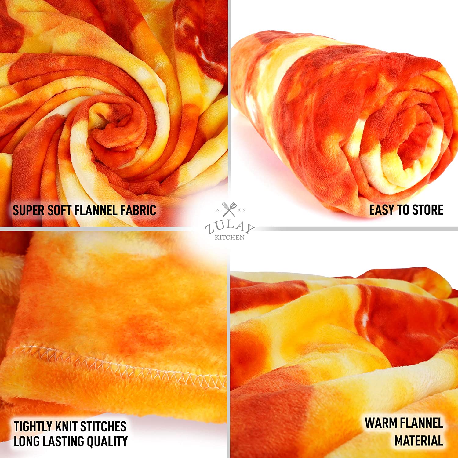 60 Inch Giant Loaded Pizza Blanket - Extra Large Soft Fleece Throw Blanket for Pizza Lovers - Perfect for Movie Nights, Camping & Cozy Home Decor