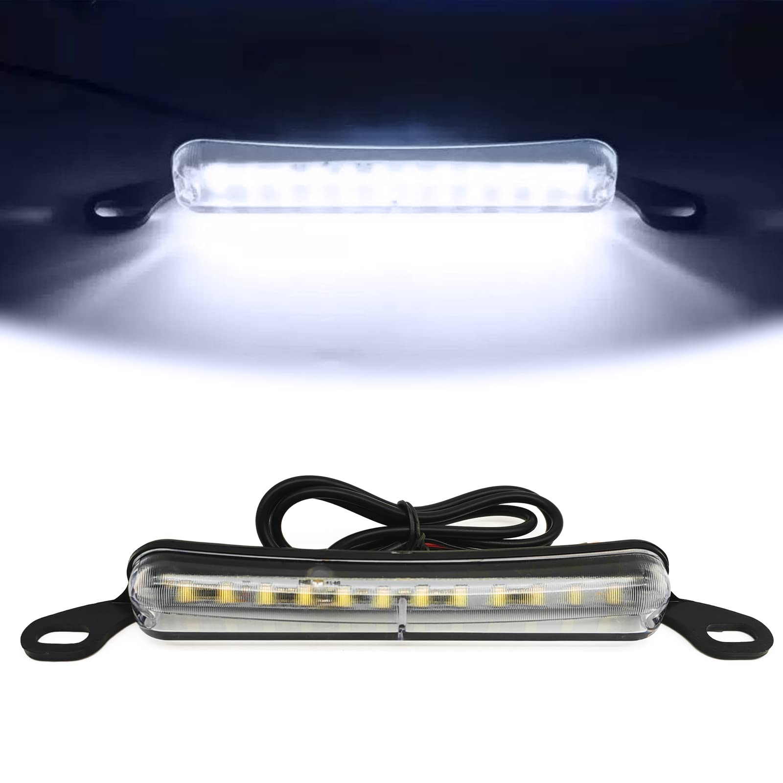 Universal LED License Plate Light Running Lamp Reverse Tail Light Assembly - Super Bright 6000K White for Car, Trailer, UTV, ATV, Truck, RV, Boat - Perfect for Night Driving, Off-Roading & Marine Use