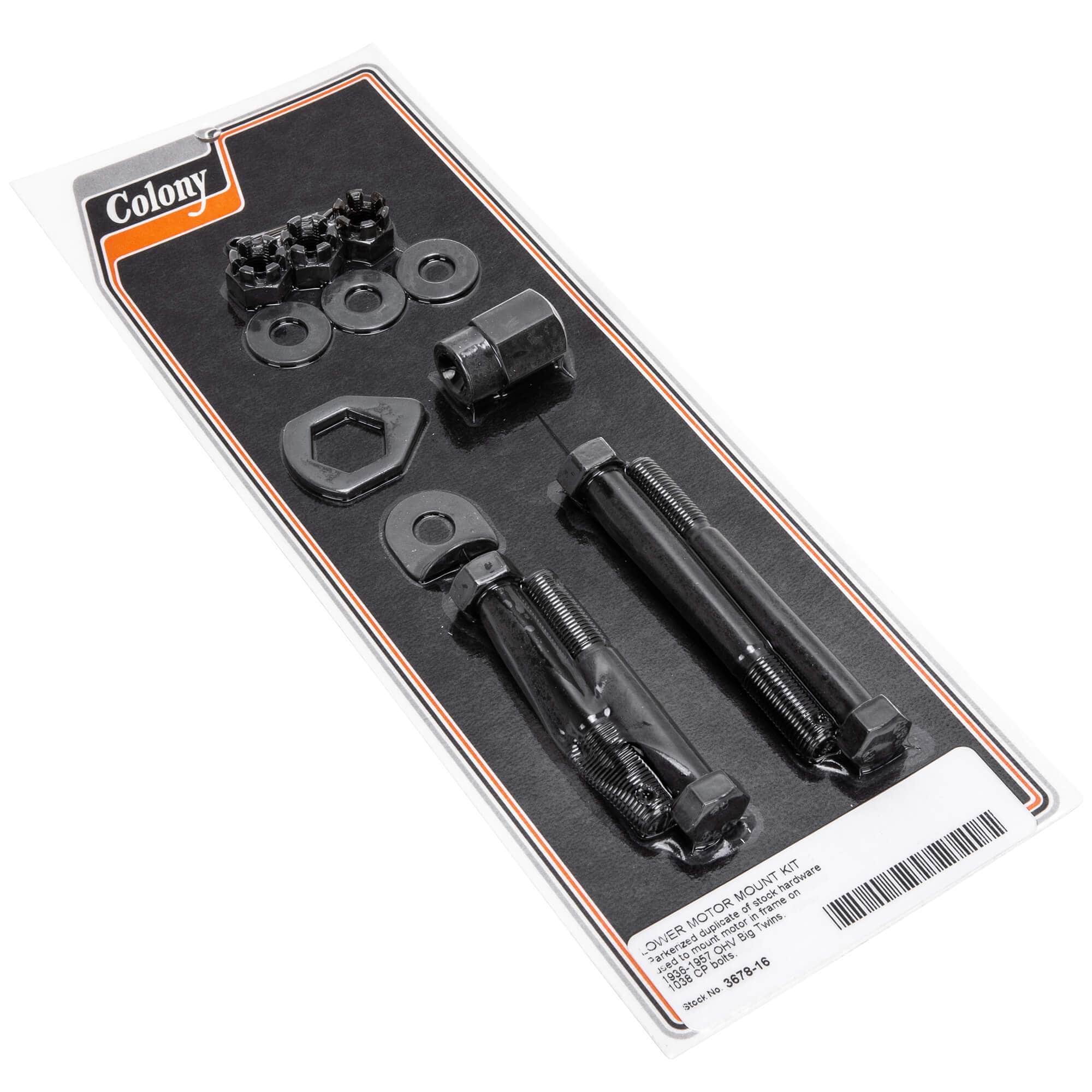 1936-1957 Harley Davidson OHV Big Twins 16 Lower Motor Mount Kit - Parkerized Finish for Enhanced Durability | Perfect for Classic Bike Restoration & Custom Builds