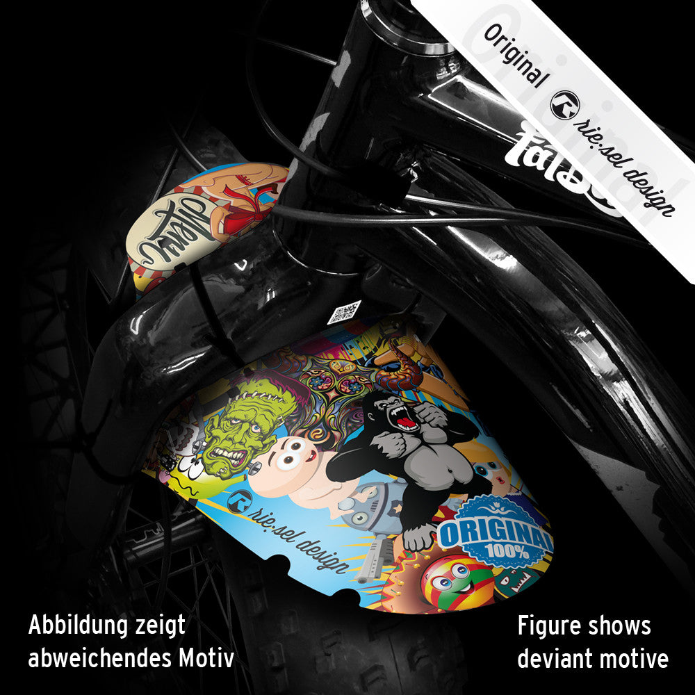 Fatbike Stickerbomb Mud Guard - Waterproof Dirt Protection for Mountain Bikes - Perfect for Off-Road Trails & Winter Cycling Adventures