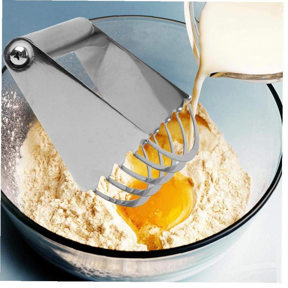 Stainless Steel Dough Blender - Manual Pastry Cutter for Baking, Mixing Flour, Butter & Lard | Perfect for Pies, Cookies & Pastry Making | Heavy Duty Baking Tool for Home & Professional Kitchens