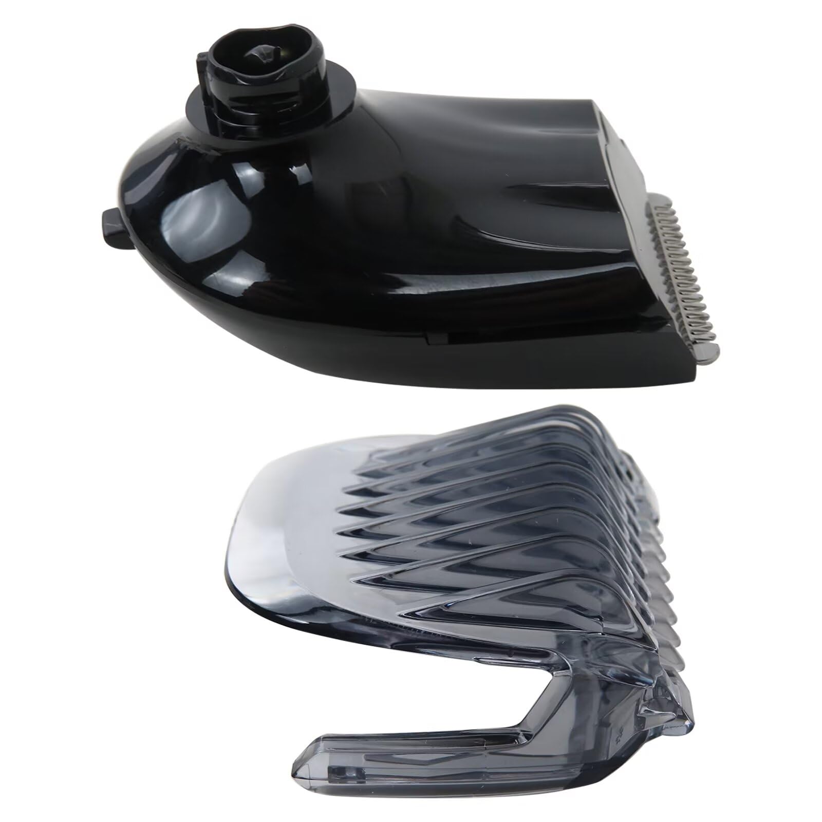Black RQ11 Replacement Shaver Trimmer Head Blade Cutter with Comb Cover for Philips Norelco RQ111/52 Click-On Beard Styler - Perfect for Precise Facial Hair Grooming & Styling at Home or Travel