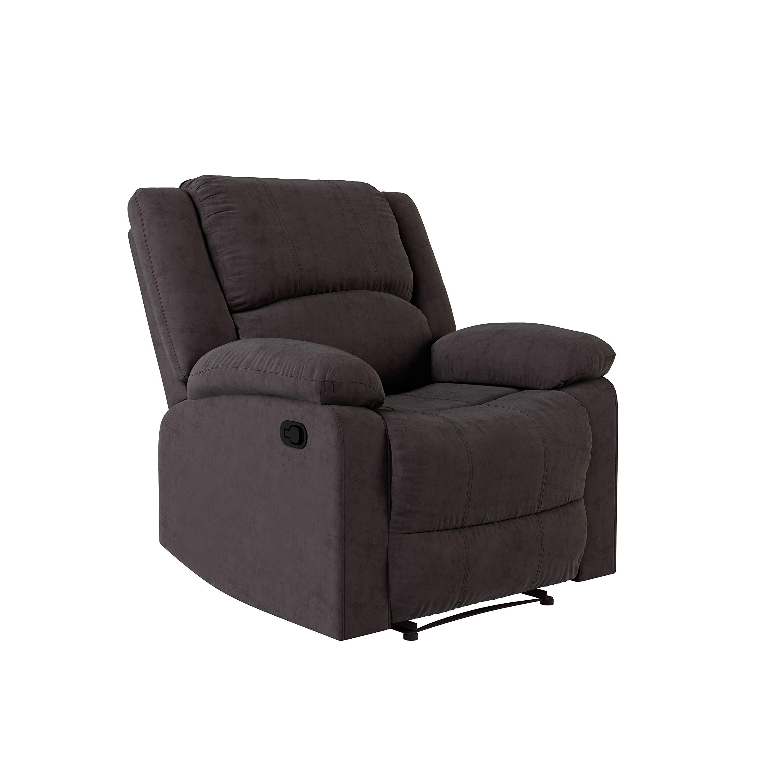 Warren Reclining Armchair - Standard Size in Chocolate Brown | Comfortable Lounge Chair for Living Room, Bedroom & Home Theater Relaxation
