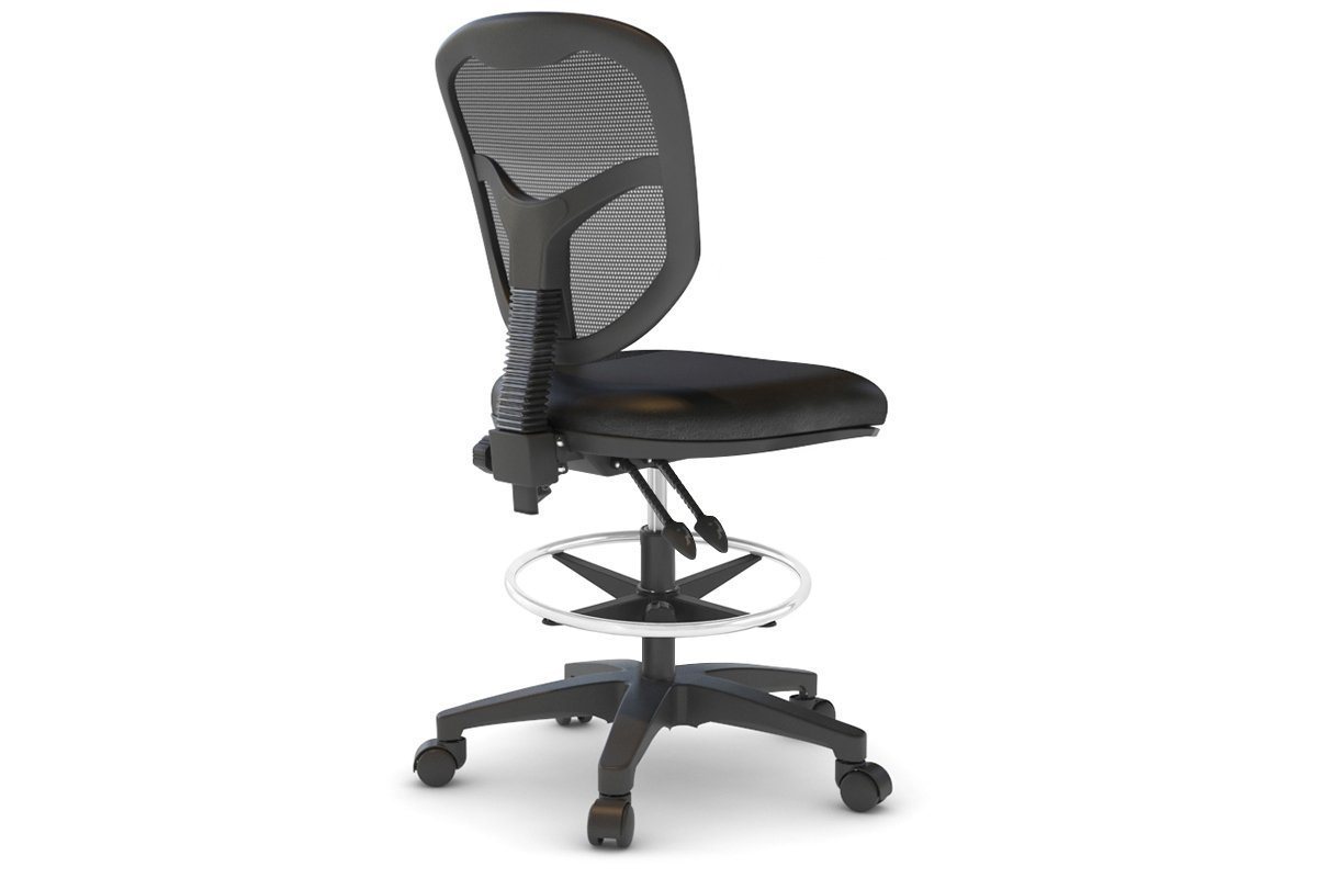 Ergonomic Drafting Chair with Synthetic Leather Seat - Adjustable Height & Lumbar Support for Architects, Artists & Office Workers - Perfect for Drawing, Drafting & Long Work Sessions