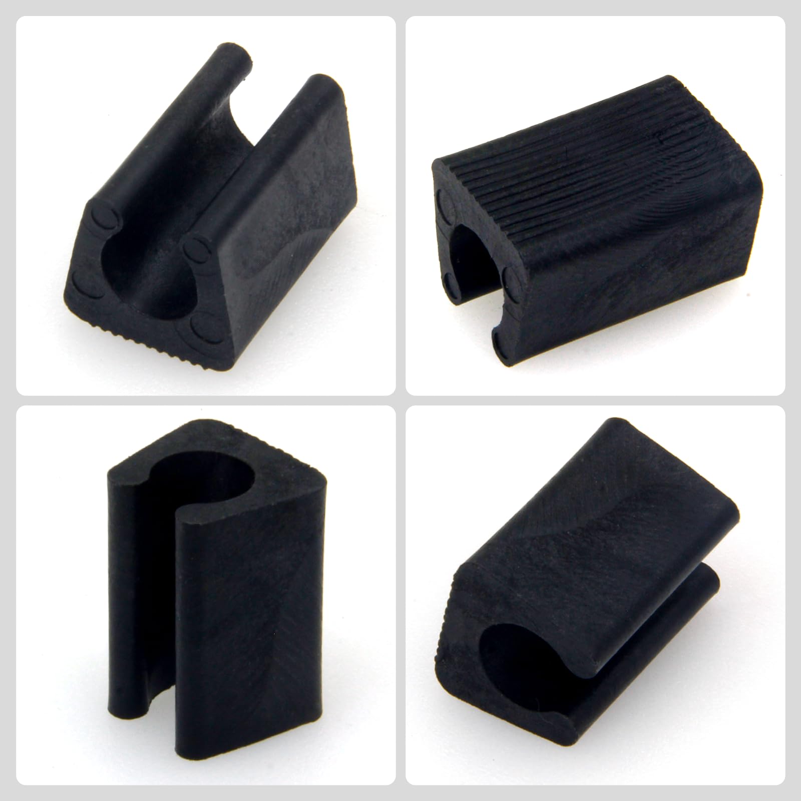 Non-Slip Black Plastic Furniture Leg Protectors - Rectangle Chair Foot Tips (30 Pack) for 10-11mm Diameter Legs - Protect Floors & Reduce Noise for Chairs, Tables & Office Furniture